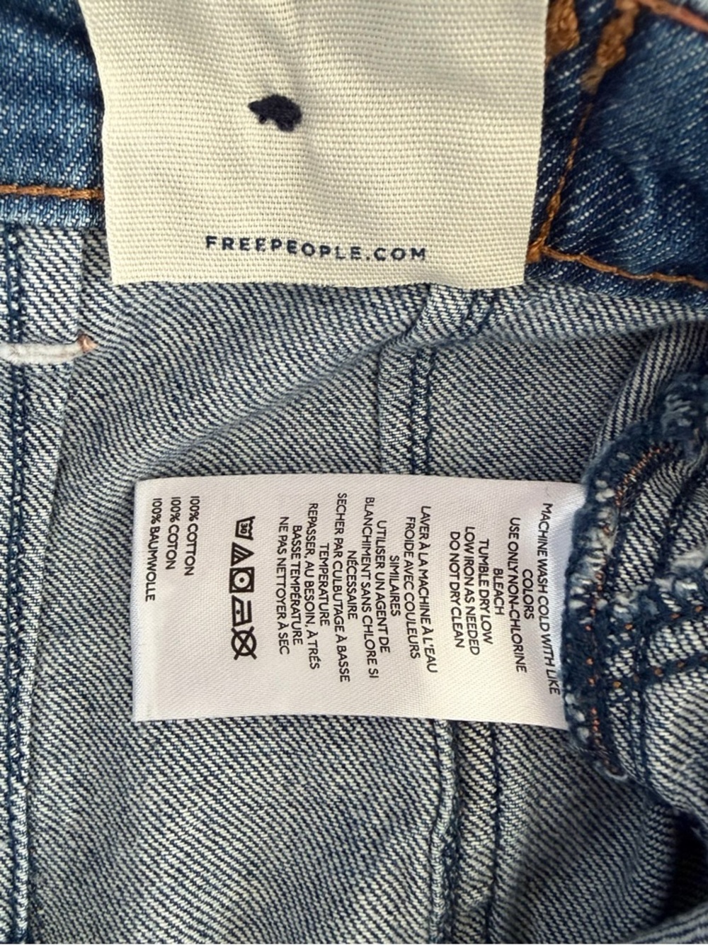 NWT Free People We The Free Palmer Tunnel Vision Baggy Relaxed Cuffed Jeans - Picture 8 of 8